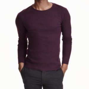 H&M Mens XS Purple Crewneck Long Sleeve T-Shirt